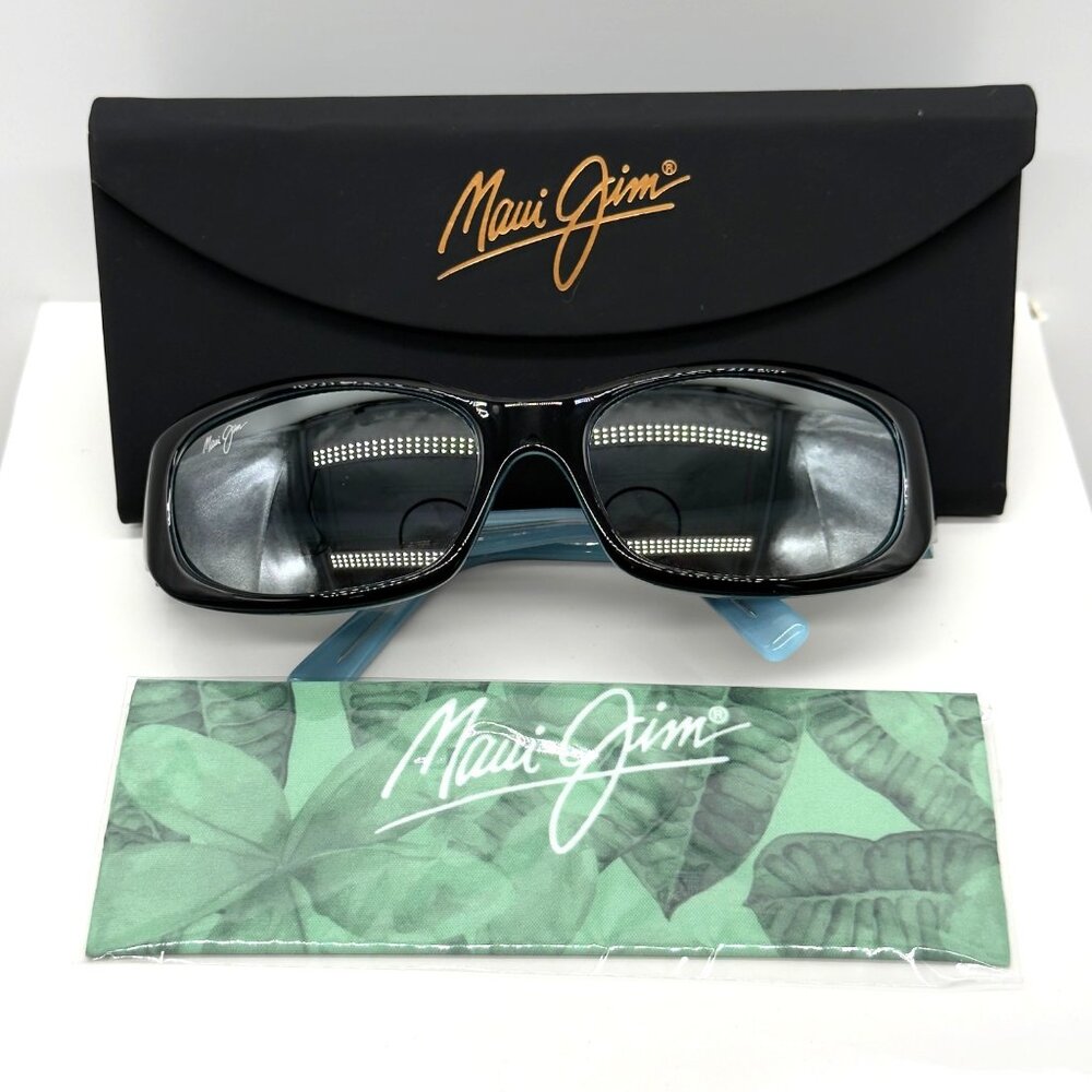 Maui Jim Punchbowl MJ 219-03 Polarized Sunglasses Black Blue Gray 54 17 135 NOTE